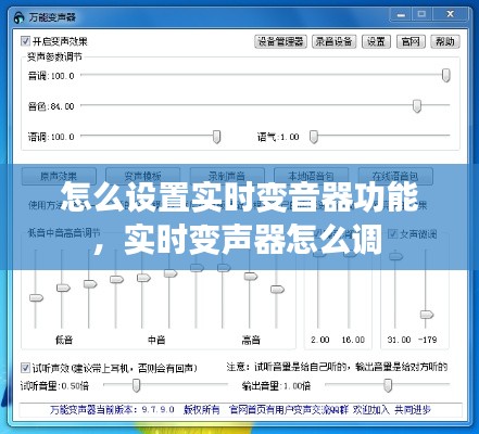 怎么设置实时变音器功能，实时变声器怎么调 