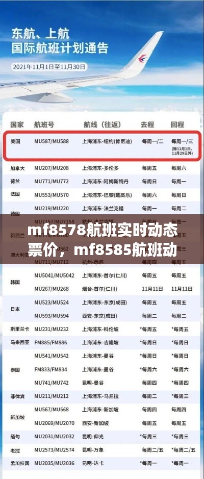 mf8578航班实时动态票价，mf8585航班动态查询 