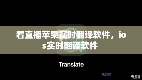 看直播苹果实时翻译软件，ios实时翻译软件 