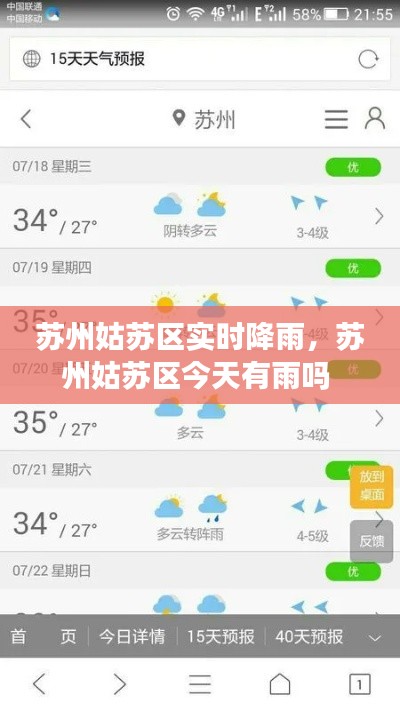苏州姑苏区实时降雨，苏州姑苏区今天有雨吗 