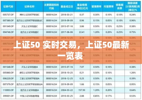 上证50 实时交易，上证50最新一览表 