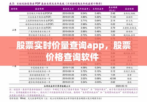 股票实时价量查询app，股票价格查询软件 