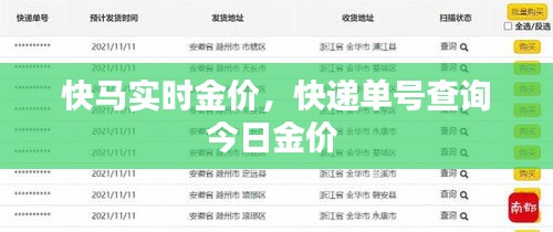 快马实时金价，快递单号查询今日金价 