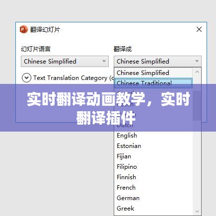 实时翻译动画教学，实时翻译插件 