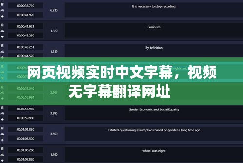 网页视频实时中文字幕，视频无字幕翻译网址 