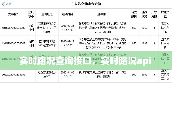 实时路况查询接口，实时路况api 