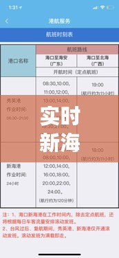 实时新海港码头，2021年新海港码头轮渡时间表 