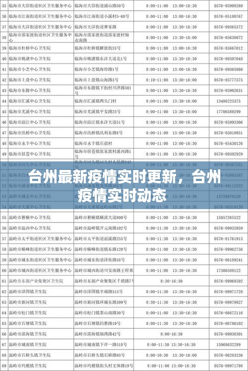 台州最新疫情实时更新，台州疫情实时动态 