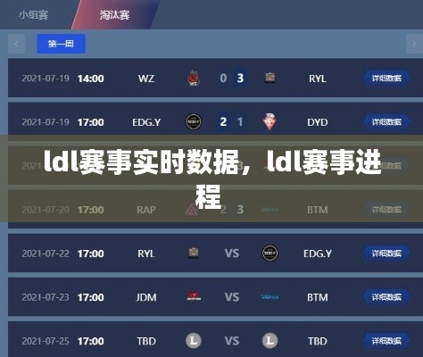 ldl赛事实时数据，ldl赛事进程 