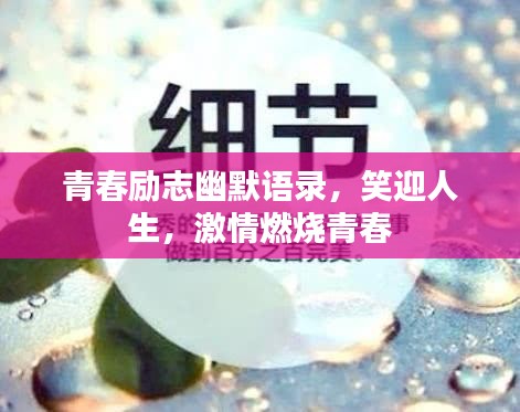 青春励志幽默语录，笑迎人生，激情燃烧青春